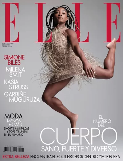 Elle revista de mayo de 2022 con la portada de la atleta Simone Biles