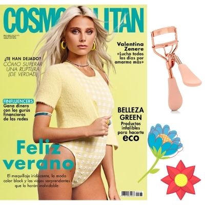 Regalos revista Cosmopolitan mayo junio 2022 rizador de pestañas en portada Valentina Zenere